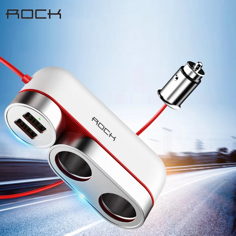 Автомобильное зарядное устройство ROCK 2 в 1 с двумя usb портами 5 В/4 8 А быстрая