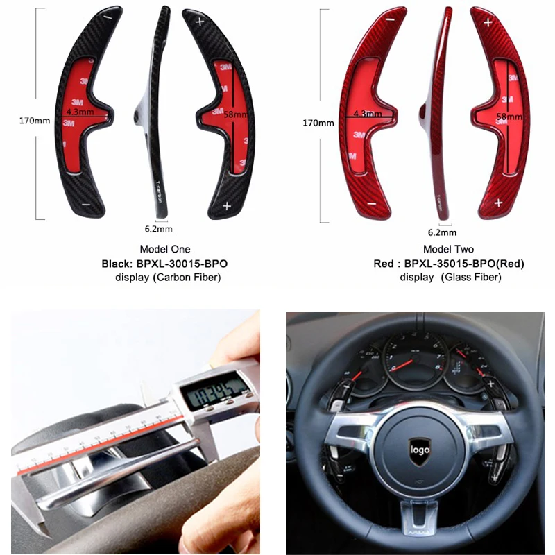 Углеродное расширение рулевого колеса лопасти переключения для Porsche 991 Cayman 981 2013-& Boxster-& Carrera 2012