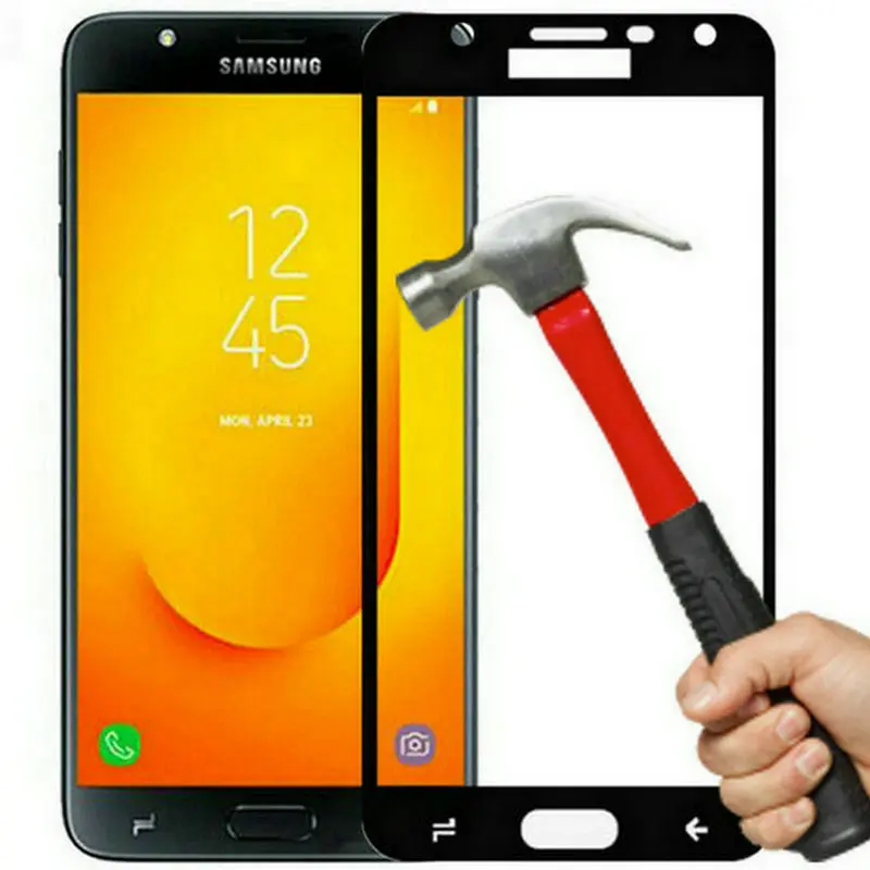 3D закаленное стекло для Samsung Galaxy J7 Duo Полное покрытие экрана Взрывозащищенная