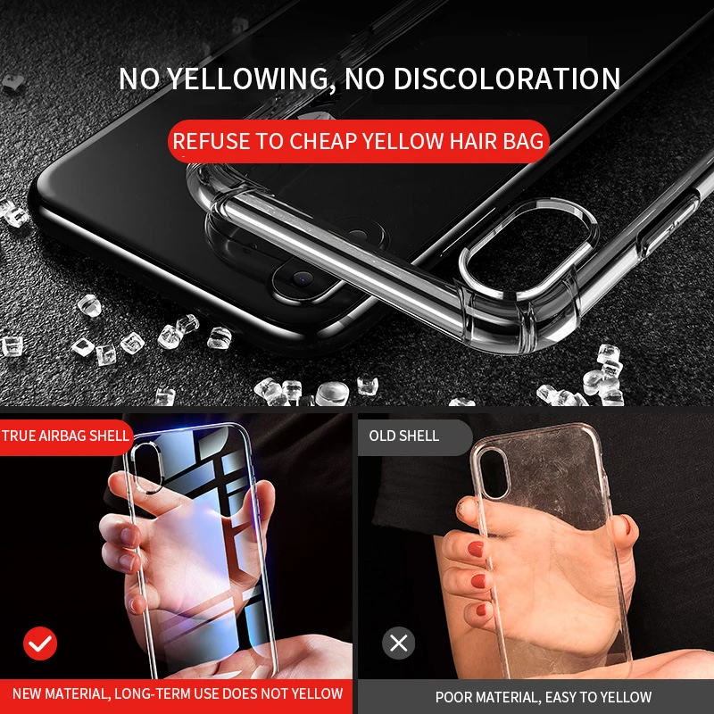 DPRUI drop proof phone case for iPhoneX/8/7/6sPlus Transparent soft shell silicone protective cover |