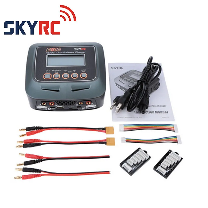 SKYRC D100 2x100 W Зарядное устройство AC/DC LiPo 1 6s двойной баланс Dis LiFe литий ионный NiMh PB|balance