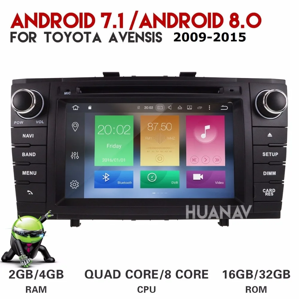 Автомобильный DVD-плеер на Android 2009 4 Гб + 32 ГБ/Android 2 ГБ 16 GPS-навигатор для Toyota Avensis T27-2015