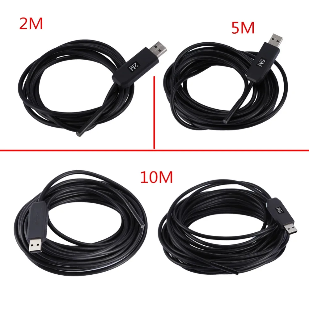 Гибкая USB Камеры Эндоскопа Водонепроницаемый 4 СВЕТОДИОДНЫХ Бороскоп Инспекции