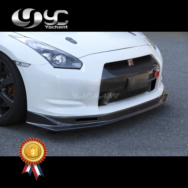 Автомобильный-Стайлинг FRP стекловолокно передний бампер для 2008-2010 Nissan R35 GTR CBA KS Тип 2 Стиль передняя губа с воздуховодом