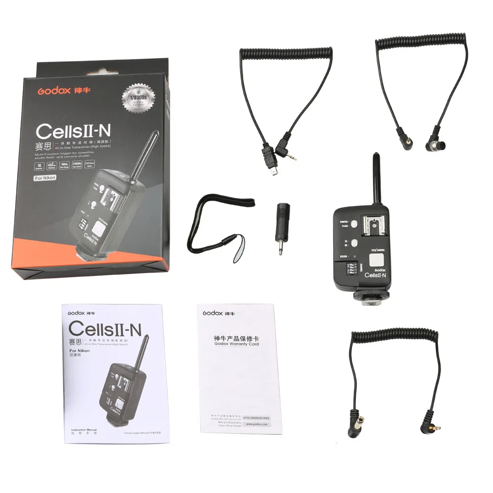 Godox Cell Беспроводная синхронизация скорость 1/8000 с Многофункциональный триггер