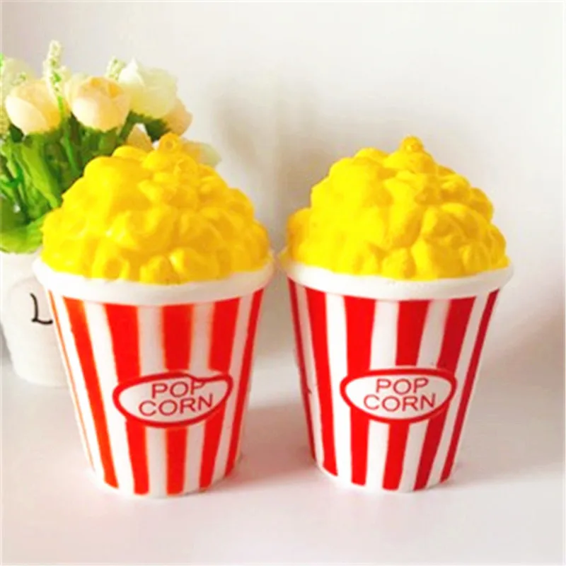Милая игрушка Jumbo Popcorn Squishy ремешок для телефона сжимается антистресс медленно