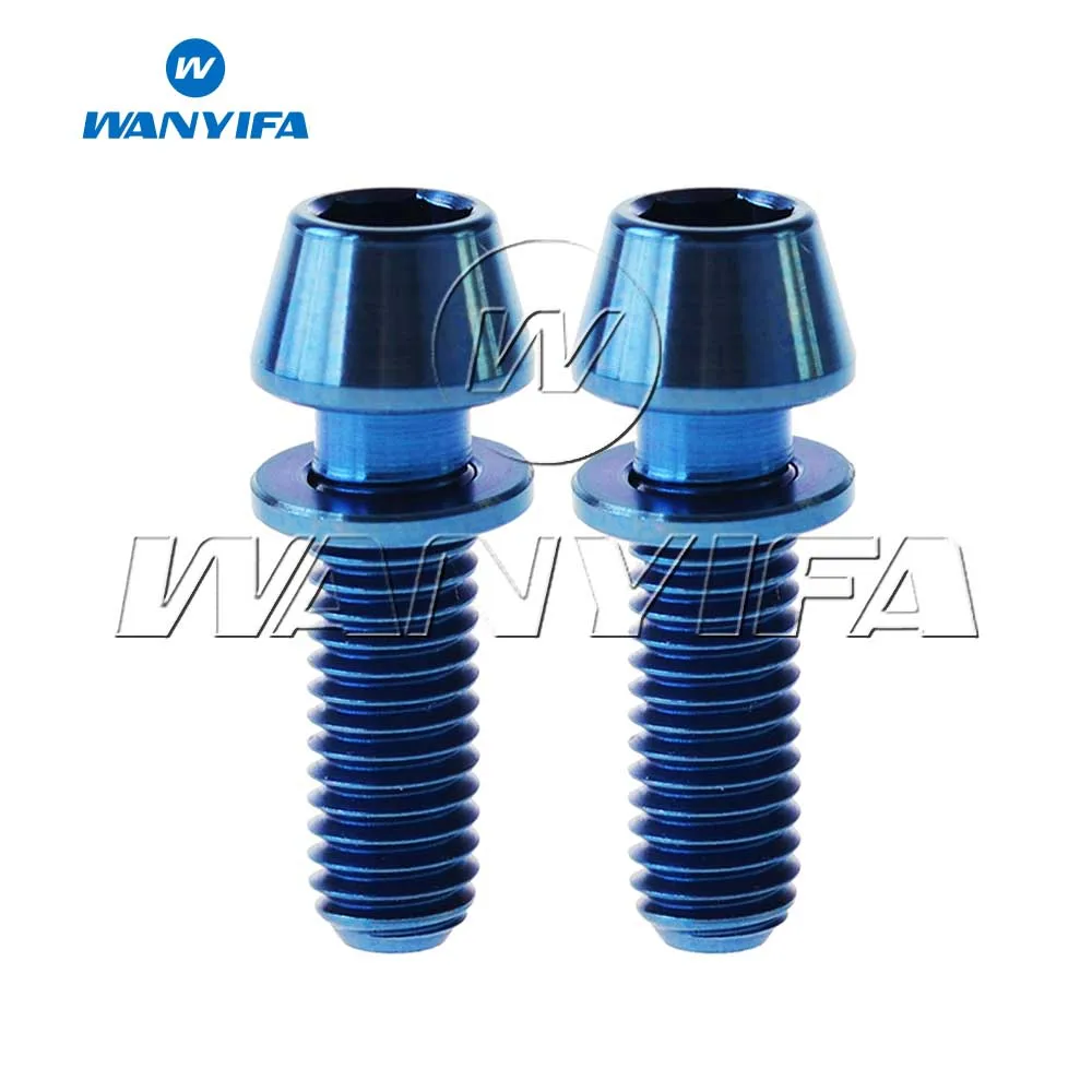 Wanyirfa Титановые Болты Винты M5x16mm конус колпачки с шайбой для велосипеда тормоза 2