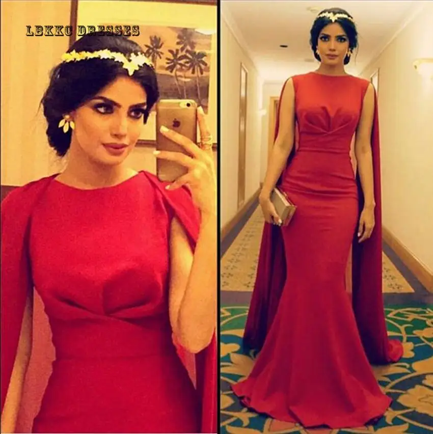 2019 арабские красные длинные мусульманские Вечерние платья Robe De Soiree с накидкой