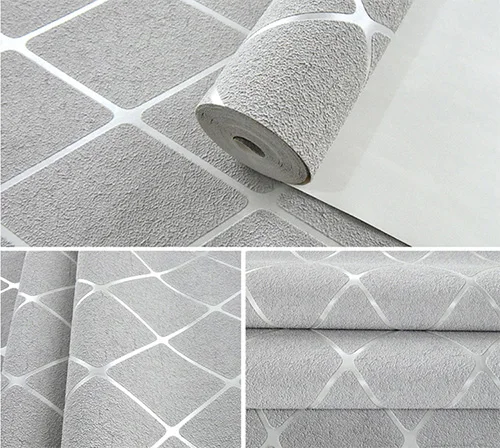 Papel де Parede 3D обои Современные Простые алмазные полосы нетканые обои из древесного волокна Гостиная ТВ диван спальня домашний декор - Цвет: Gray
