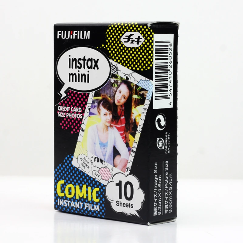 Оригинальная Fujifilm Comic Instax Mini Instant (10 листов) цветная мини-пленка для Polaroid 7s 8 9 25 50s 70