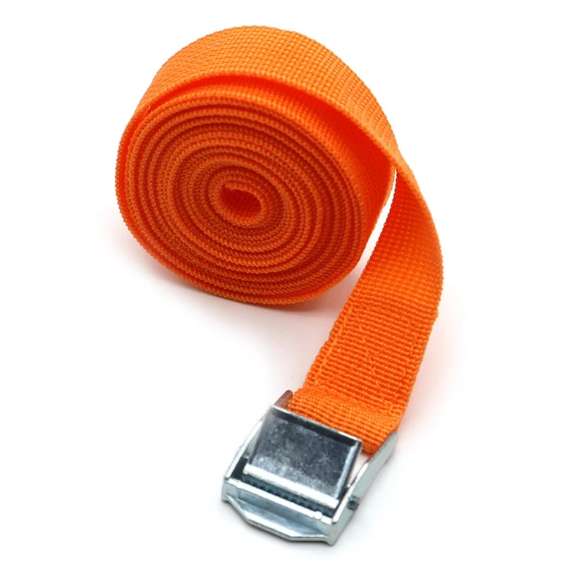 Orange 1M 2M 3M 5M*25mm Car Tension Rope Tie Down Strap Strong Ratchet Belt Luggage Bag Cargo Lashing With Metal Buckle - Цвет: Orange