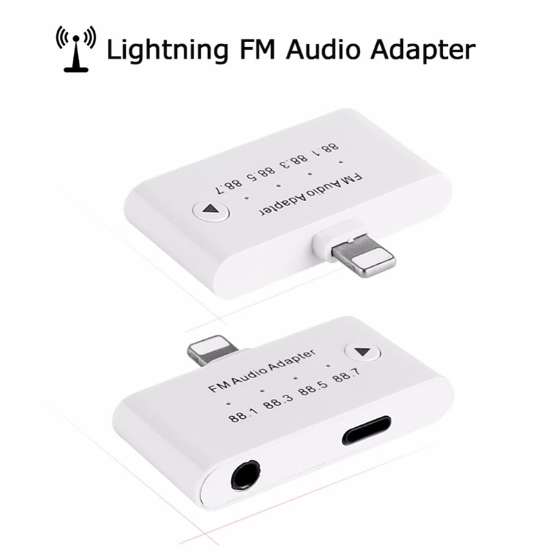 3 в 1 для Apple интерфейс 5 мм Famle Aux FM аудио передатчик Комплект адаптер iPhone 6 6s 7 7plus 8 8s