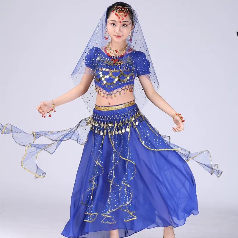 Набор костюма для танца живота девочек модная детская танцевальная одежда с