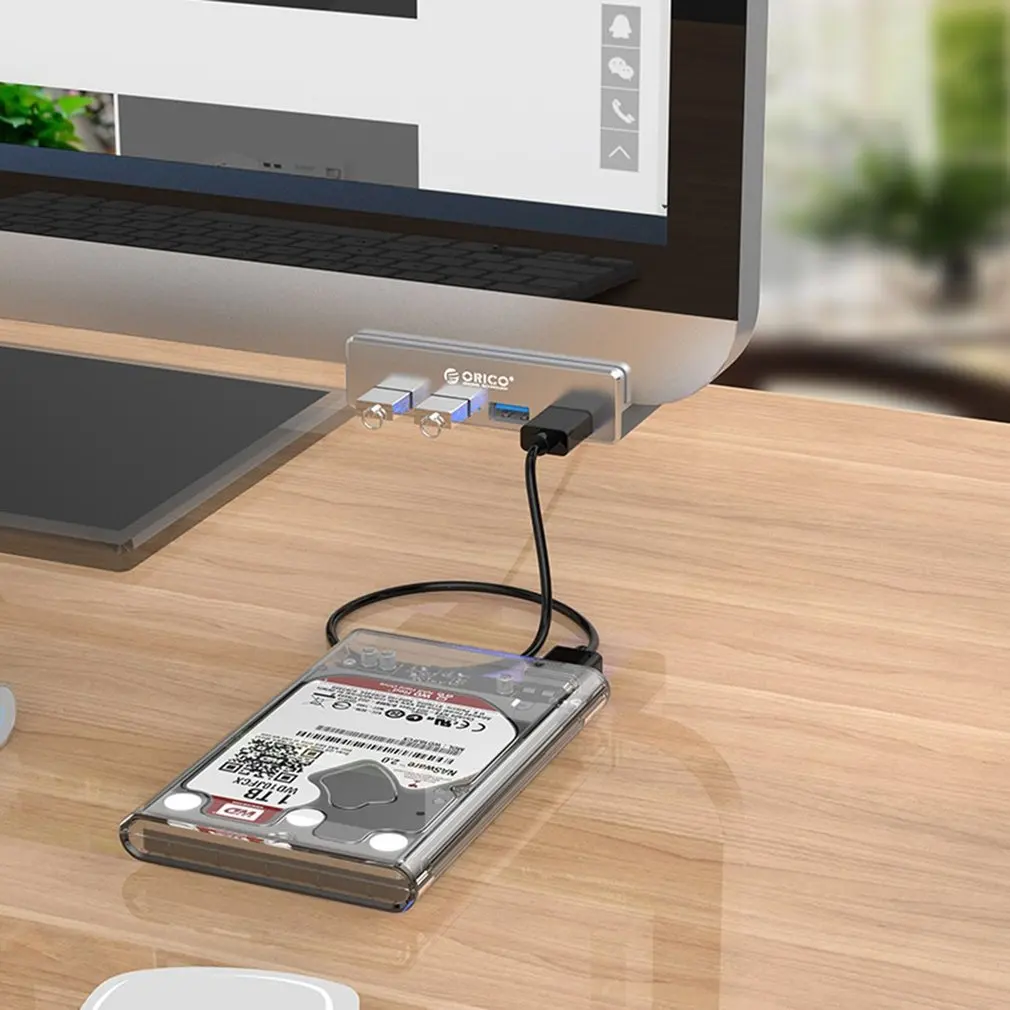 Orico USB 3,0 хаб с зажимом дизайн Алюминиевый сплав 4 порта USB 3,0 хаб зарядное устройство для путешествий зарядная хаб станция для ноутбука