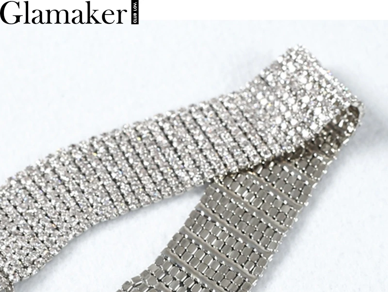 Glamaker сексуальные модные стразы колье-чокер шикарные вечерние женские ожерелья Аксессуары Клубное цепное ожерелье Бижу