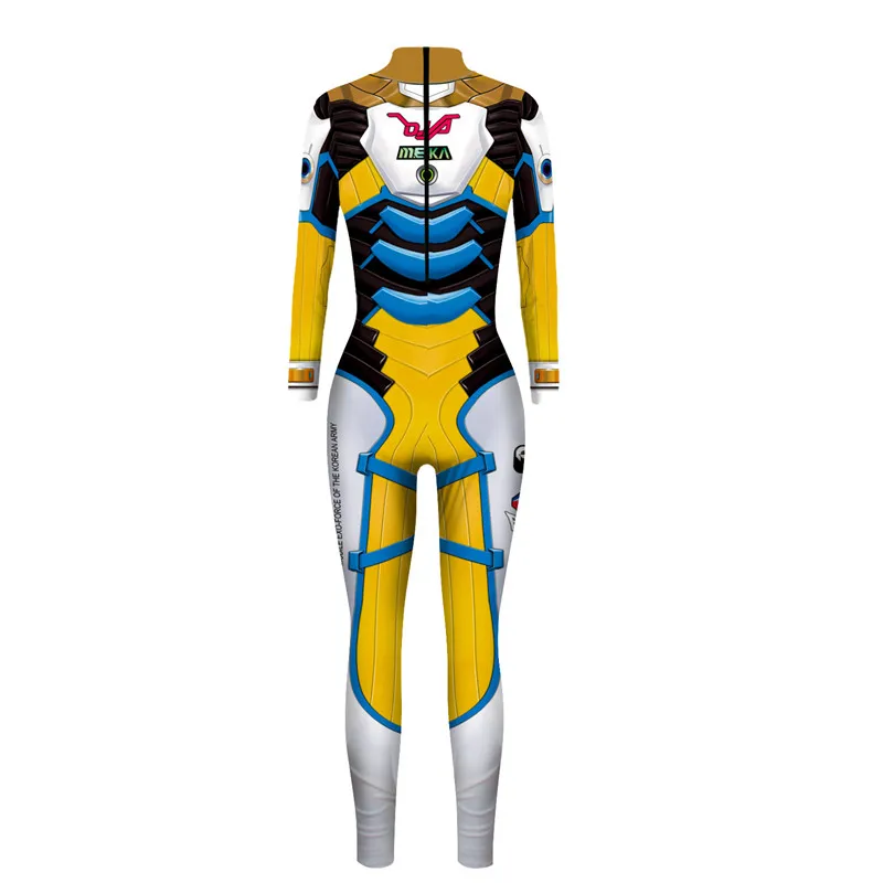Высокое качество Косплей Overwatch DVA костюм спандекс полиэстер Zentai боди Женский полный тело Хэллоуин костюм C13301