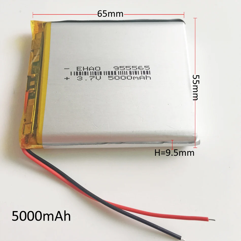 955565 3,7 V 5000mAh литий-полимерная аккумуляторная батарея LiPo для gps psp DVD PAD Электронная книга планшетный ПК ноутбук Внешний аккумулятор видео игра