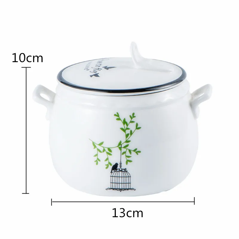 450 мл мультяшная чашка простой, маленький, стиль фарфоровая посуда Tureen кухонная чашка для супа гнездо десерт Медленная Плита суп с крышками