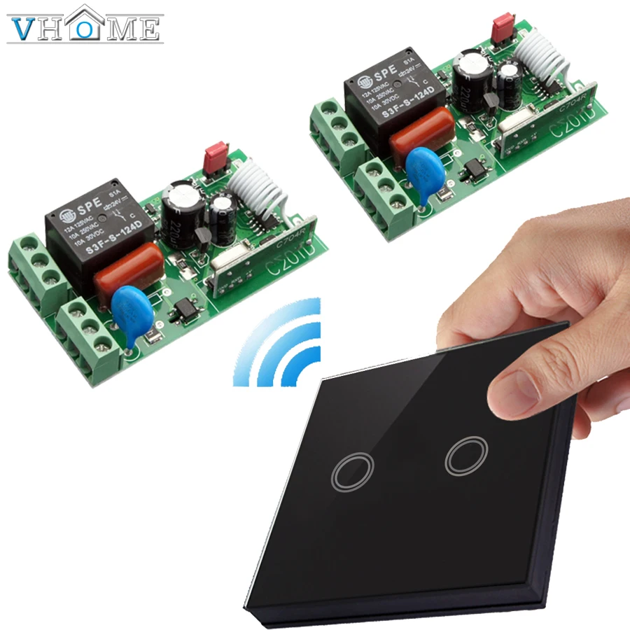 Отеля vhome пролегает RF433MHZ Беспроводной сенсорный переключатель дистанционного