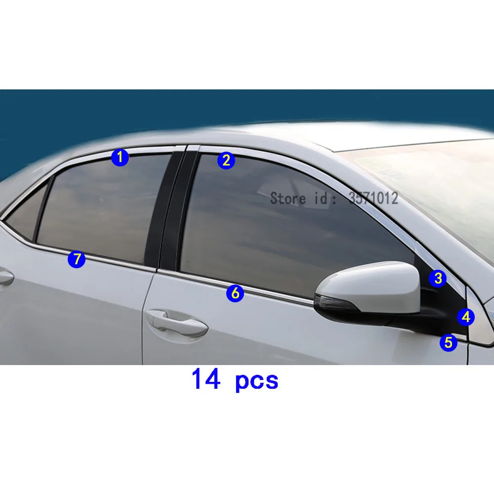 Для Toyota Corolla Altis 2014 2015 2016 Стайлинг кузова автомобиля стеклянное украшение оконная