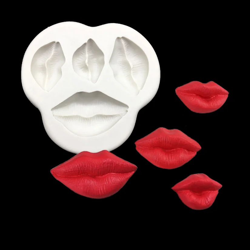 

Wholesale 10 pcs Lips Shape Silicone Sugarcraft Mold, Fondant Cake Decorating Tools Baking Tools