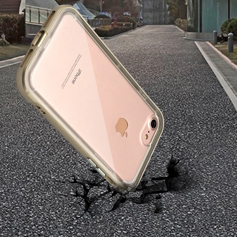 Чехол Portefeuille для iPhone 7 plus, противоударный, PC, TPU, защитный, ударопрочный, роскошный, золотой, чехол для телефона 7 plus, Coque, аксессуары