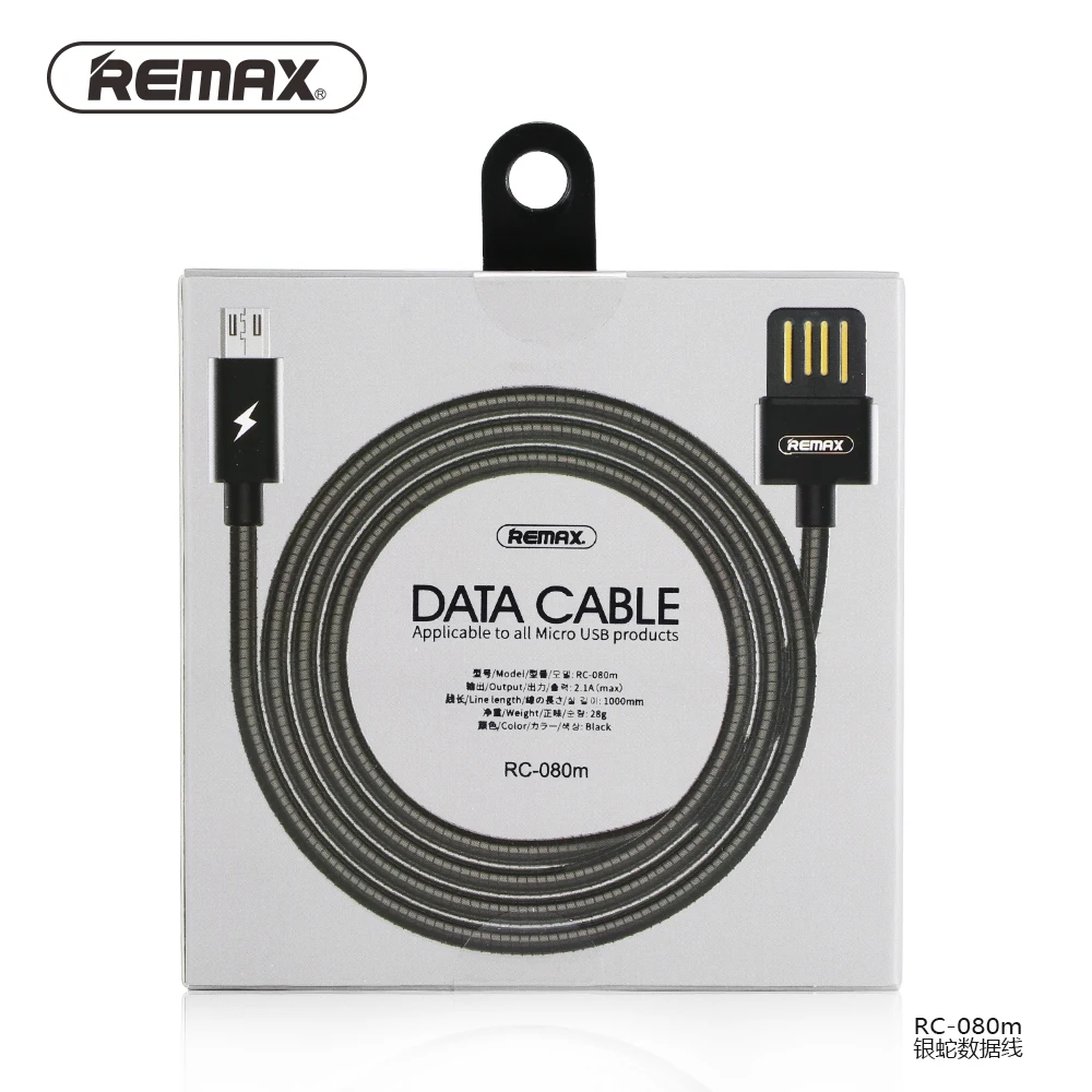 Remax Metal Spring Wire Silver Serpent 2.1A USB Fast Charging Data Charger Cable for Samsung Xiaomi Micro Cord | Электроника