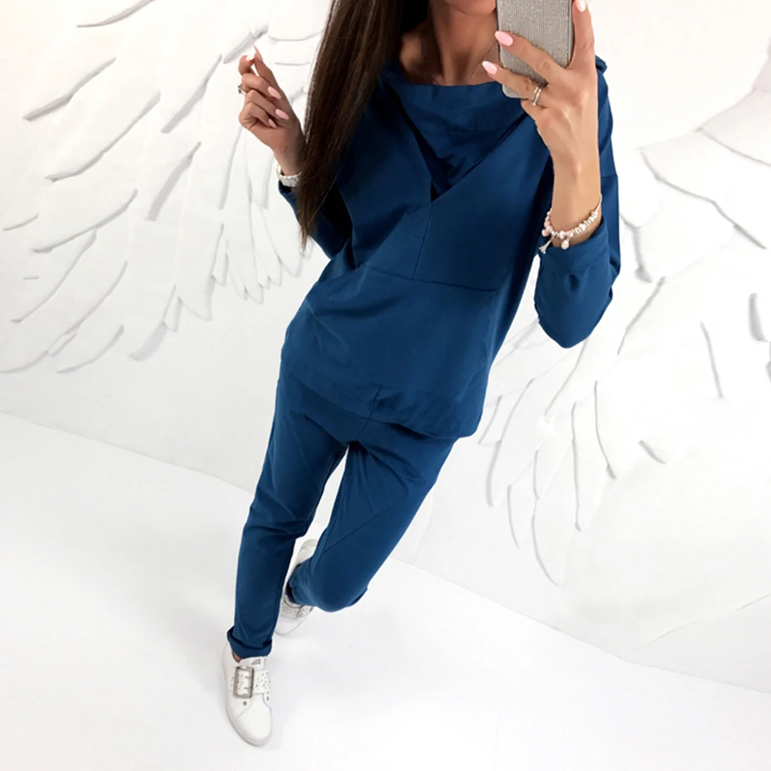 YJSFG дом осень Повседневный женский спортивный костюм комплект с длинным рукавом