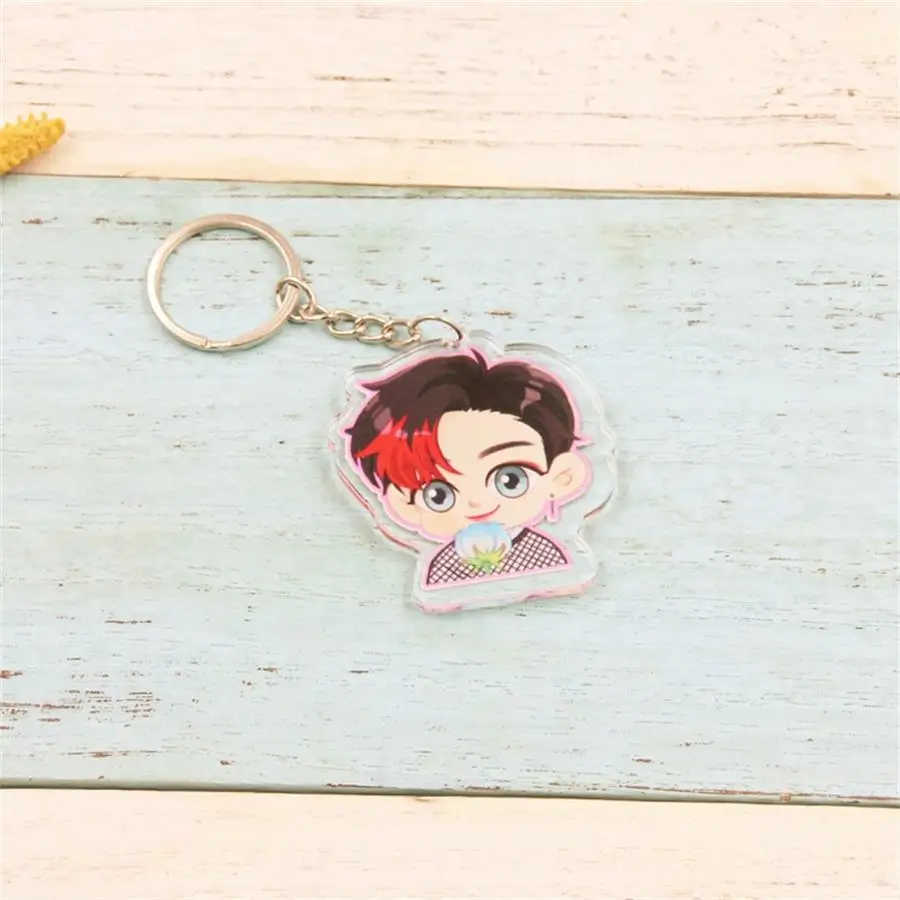 BamBam Kpop GOT7 сделать мультфильм двухсторонний фото брелок Yugyeom JB Mark милый брелок для ключей держатель сумка кулон - Цвет: BamBam