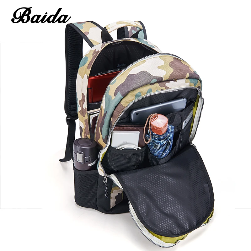 Рюкзак DAIDA мужской для ноутбука камуфляжный унисекс|bags for boys|canvas backpackschool bags |