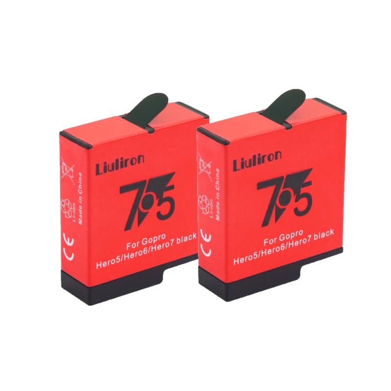 2battery bateria hero7 1600mAh Batterie for GoPro Hero 5 Go Pro Hero 6 7 8 Battery Go Pro Hero5 Hero8 hero7 Black Camera accessories - Цвет: 2battery