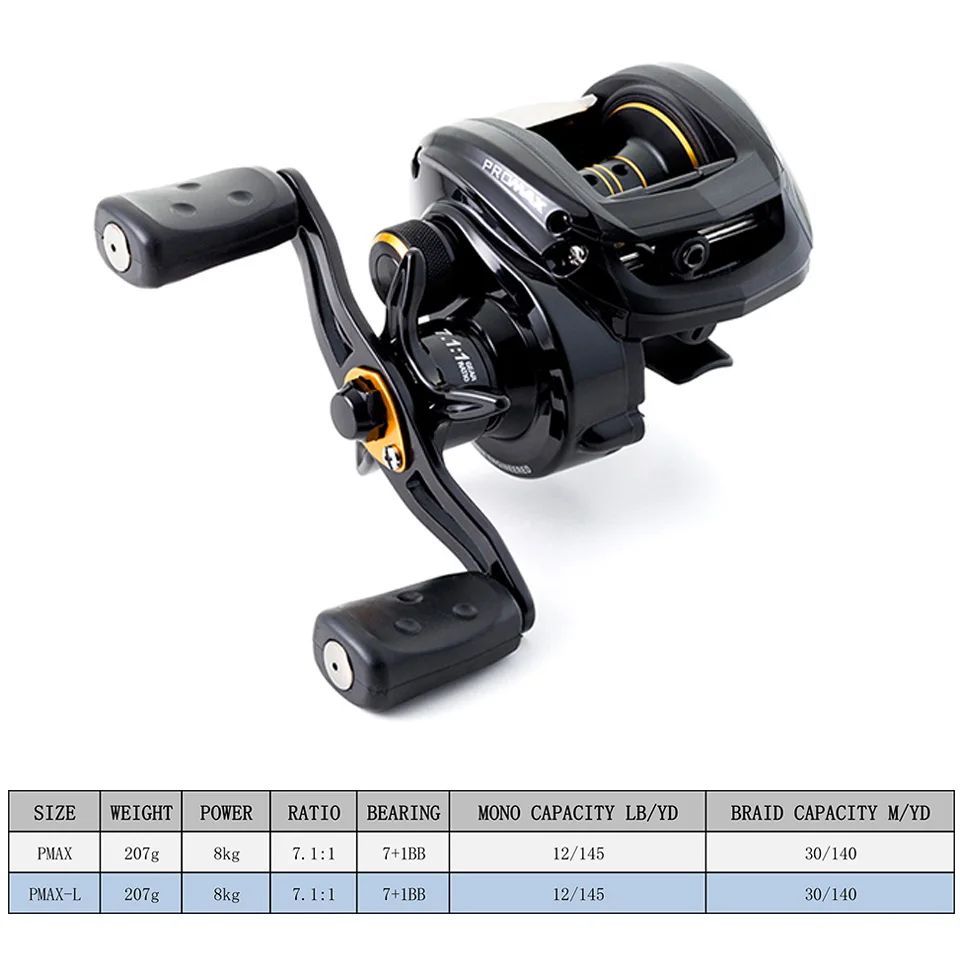 Abu Garcia Baitcast Рыболовная катушка Pro Max Pmax3 L Baitcasting капли воды колеса 7 1: 1 8 кг и с левой