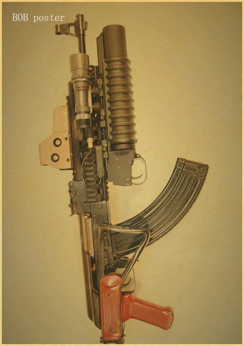 Ретро плакат пистолет AK47 плакат карта военный плакат крафт-бумага ВИНТАЖНЫЙ ПЛАКАТ Мужская комната декоративный бар украшение