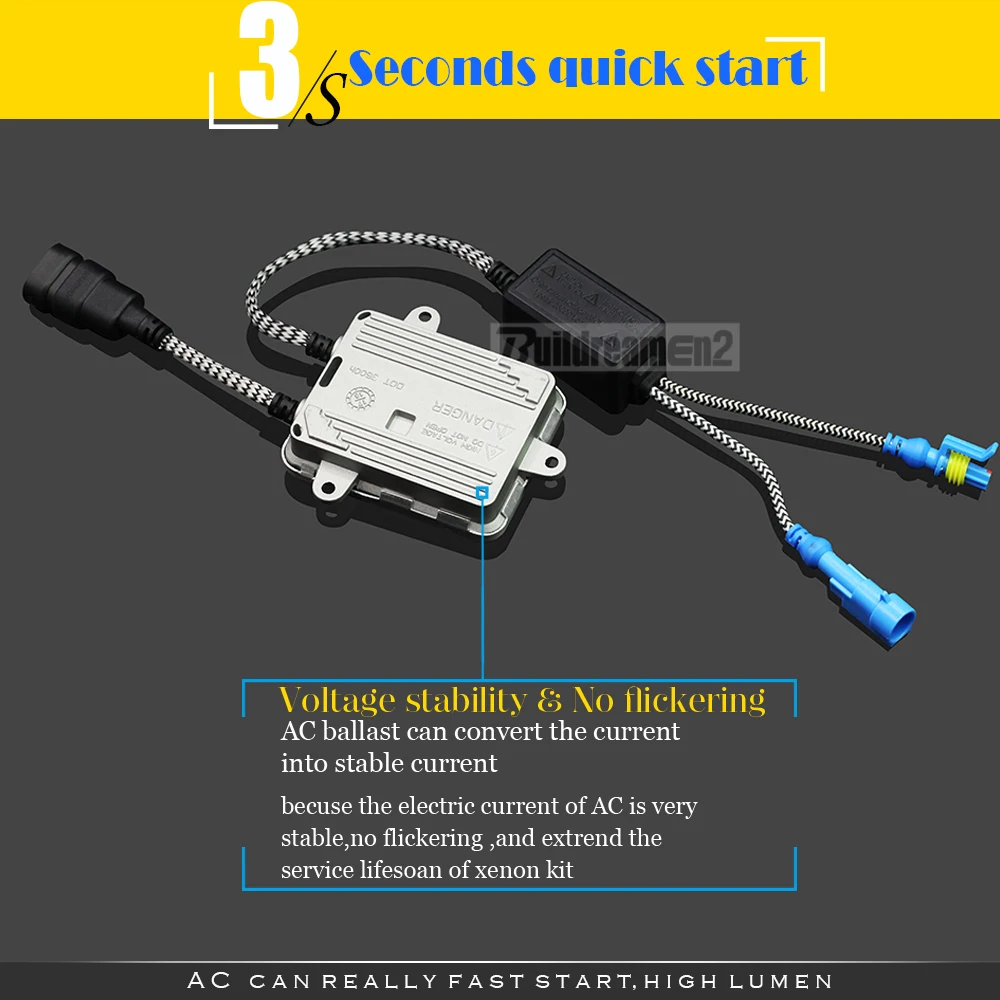 Фото Buildreamen2 полный AC HID ксенон комплект балласт + лампа + жгут проводов D2 D2C D2S D2R светильник головного света 4300K 6000K 8000K 12V №4