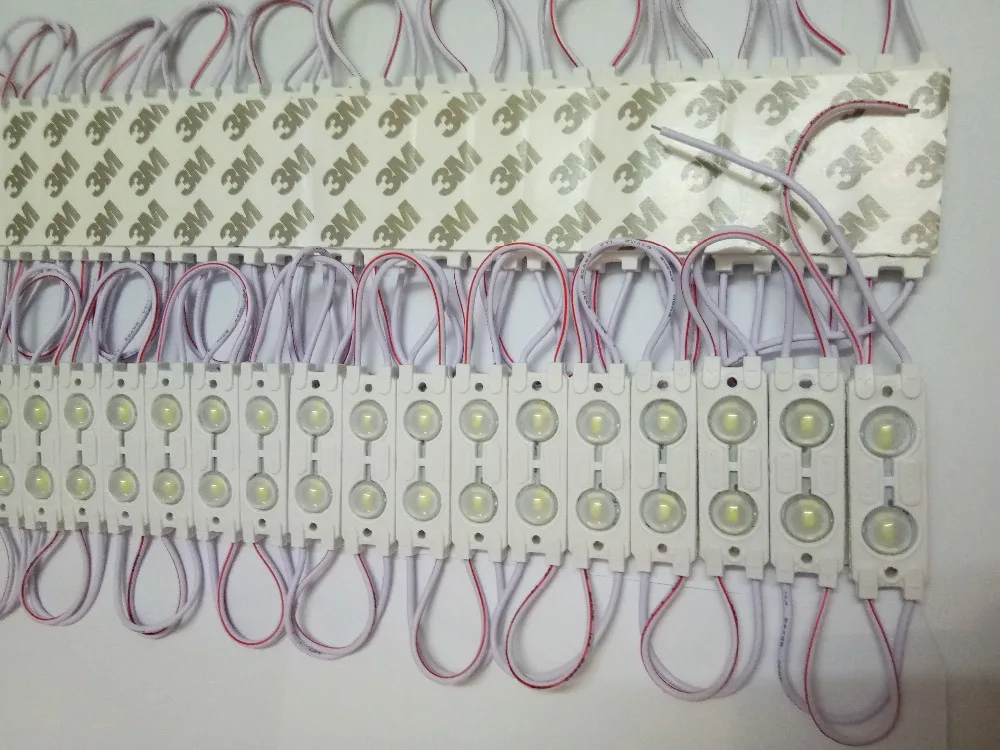 100 шт. 1 Вт Светодиодный Инжекционный модуль с объективом 2smd SMD5630/5730 DC12v уличный для