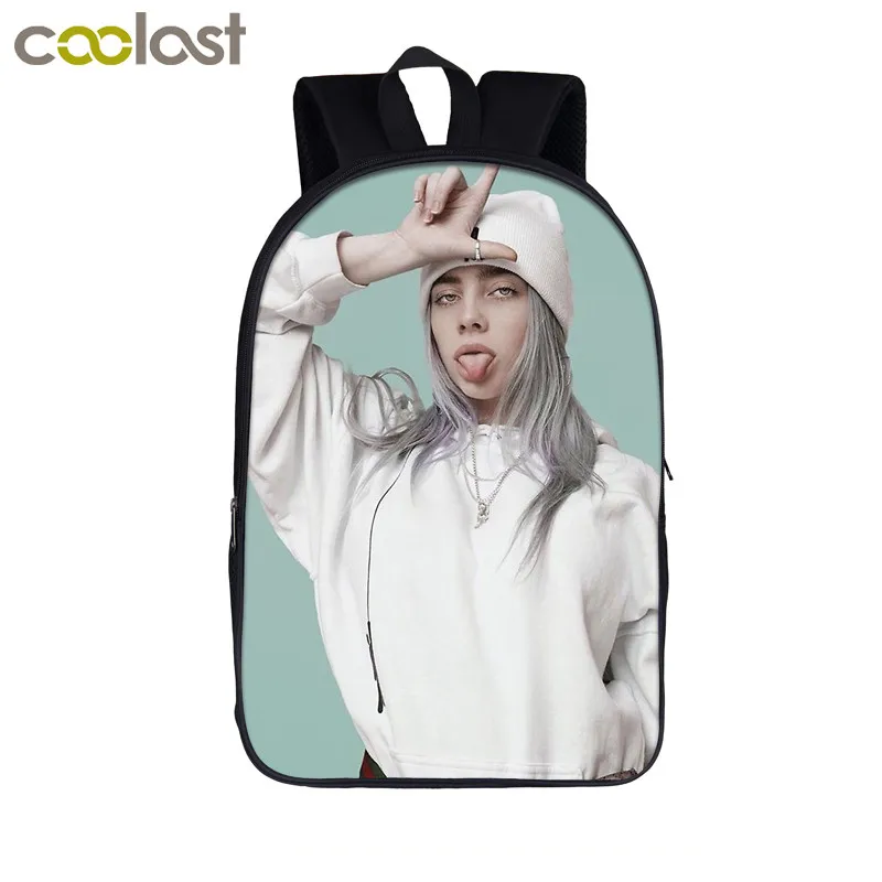 16em08 Billie Eilish рюкзак для подростков мальчиков и девочек, детские школьные сумки в стиле хип-хоп, Женская Повседневная сумка, школьный рюкзак для студентов - Цвет: 16em08