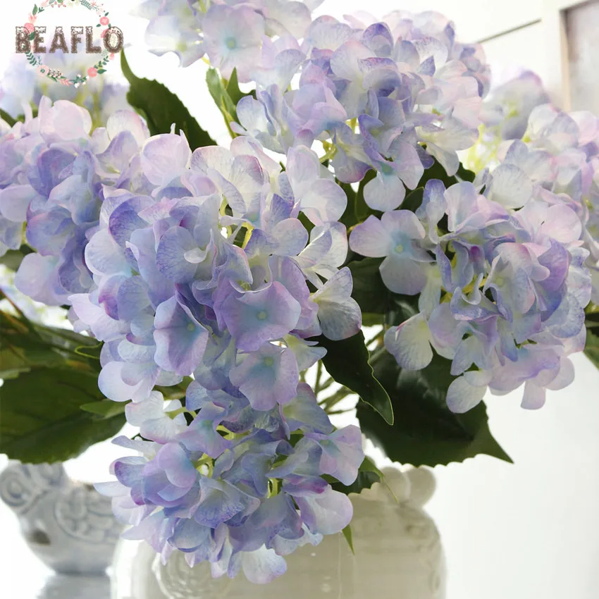 1Bunch 5 Heads Silicone Snowball Hydrangea Bouquet Artificial Flower Wedding Home Decorative Floristry 4 Colors | Дом и сад