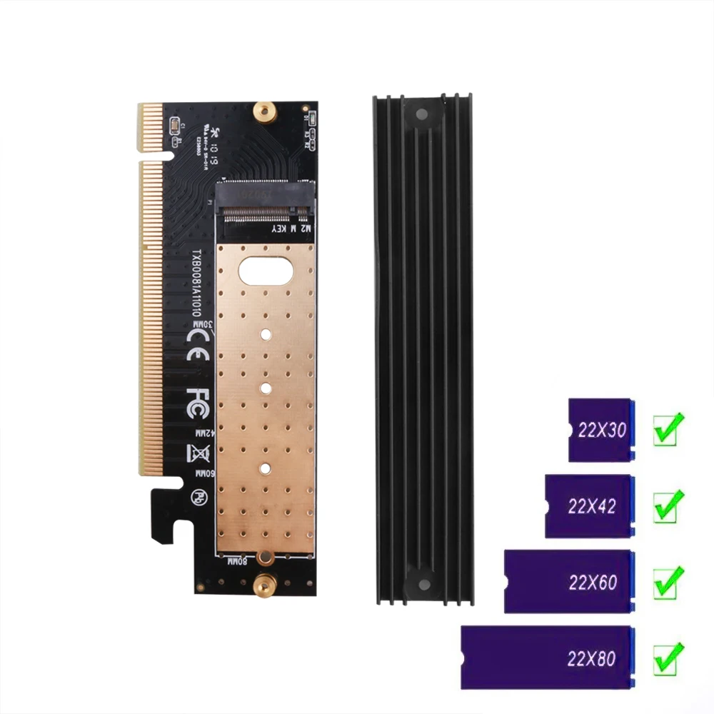Hot M.2 NVMe SSD NGFF TO PCIE 3.0 X16 X4 Adapter M Key Interface Expansion Card Full Speed Support 2230 to 2280 SSD