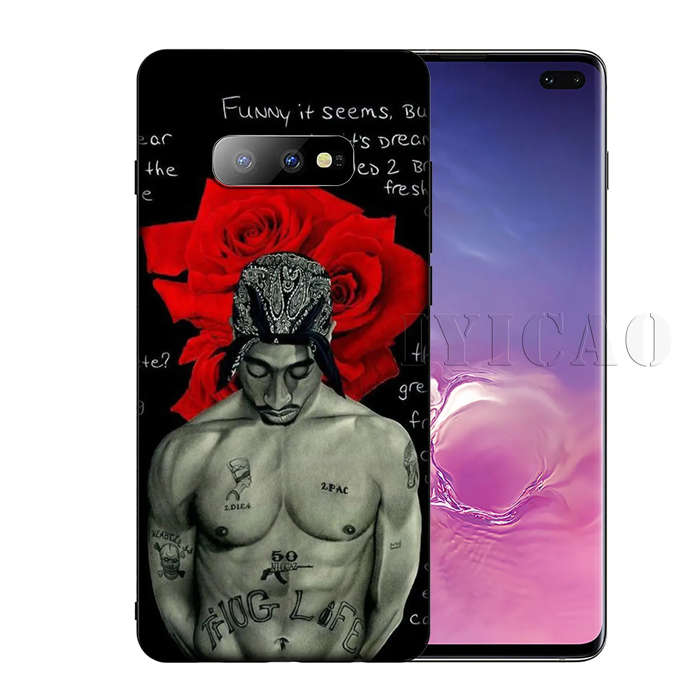 IYICAO 2pac Tupac Rapper Soft Silicone Phone Case for Samsung Galaxy S20 Ultra S10 Lite S9 S8 Plus S6 S7 Edge S10e Cover |