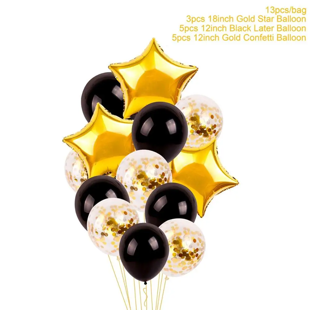 Balloon set 2 FENGRISE 13 шт. золотой черный латексный воздушный шар 30 40 50 60 жемчуг День рождения праздничные надувные шары вечерние украшения ребенок взрослый юбилей - Цвет: Balloon set 2