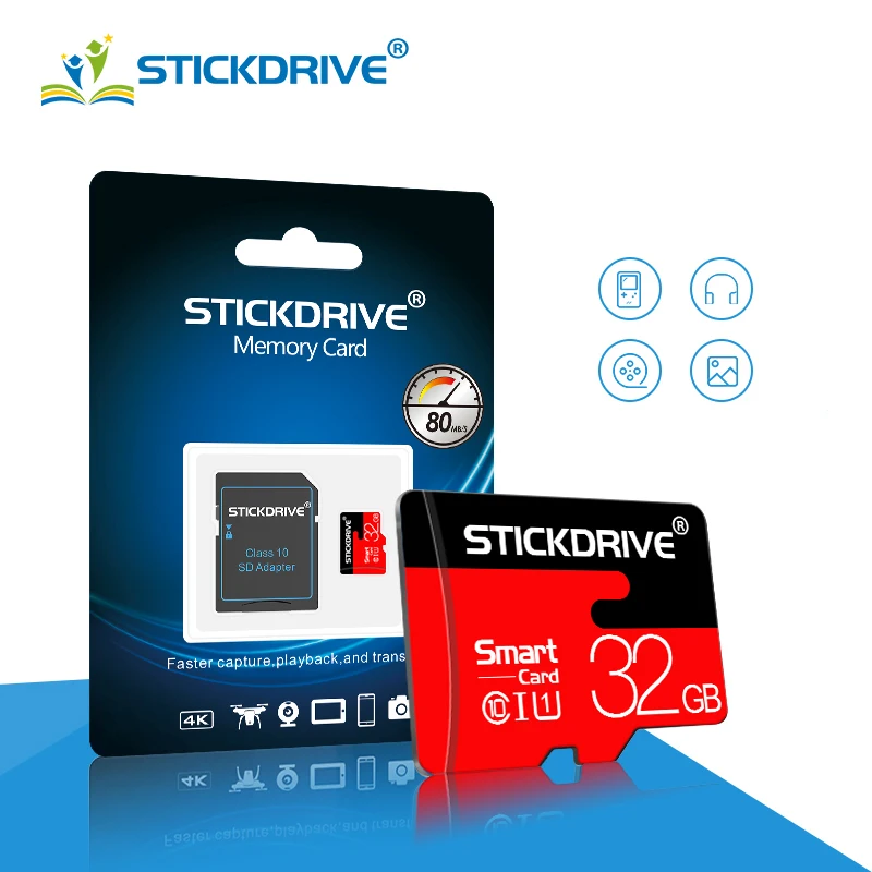 Карта памяти Micro SD, реальная емкость, 4 ГБ, 8 ГБ, 16 ГБ, 32 ГБ, красная карта памяти Microsd TF, флеш-накопитель, карта памяти