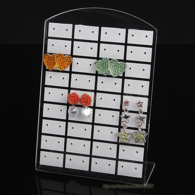 

Super White L Earring Display Rack Earrings Stud Showcase Earring Showing Stand Jewelry Holder for 12 24 36 Pairs Earring Show