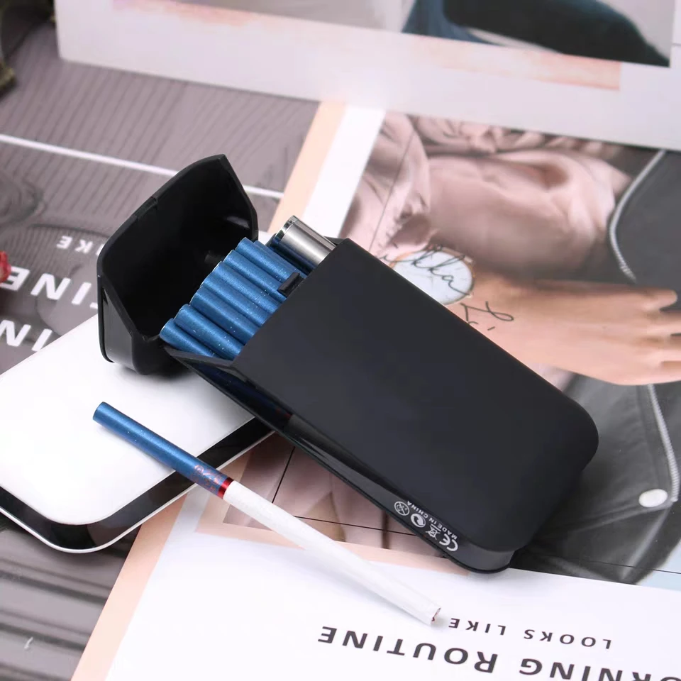 10 20 сигарет женский тонкий чехол для автоматическая крышка USB Аккумуляторная