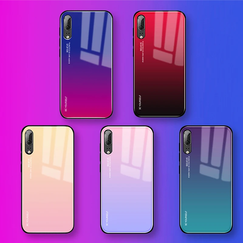 Чехол для Huawei Mate 10 20 Lite P20 Pro Nova 3i 3 4 P Smart Plus 2019 градиентный чехол телефона из