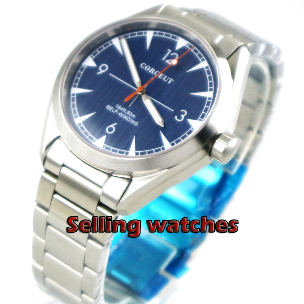 Часы мужские матовые с синим циферблатом часы автоматическим механизмом из