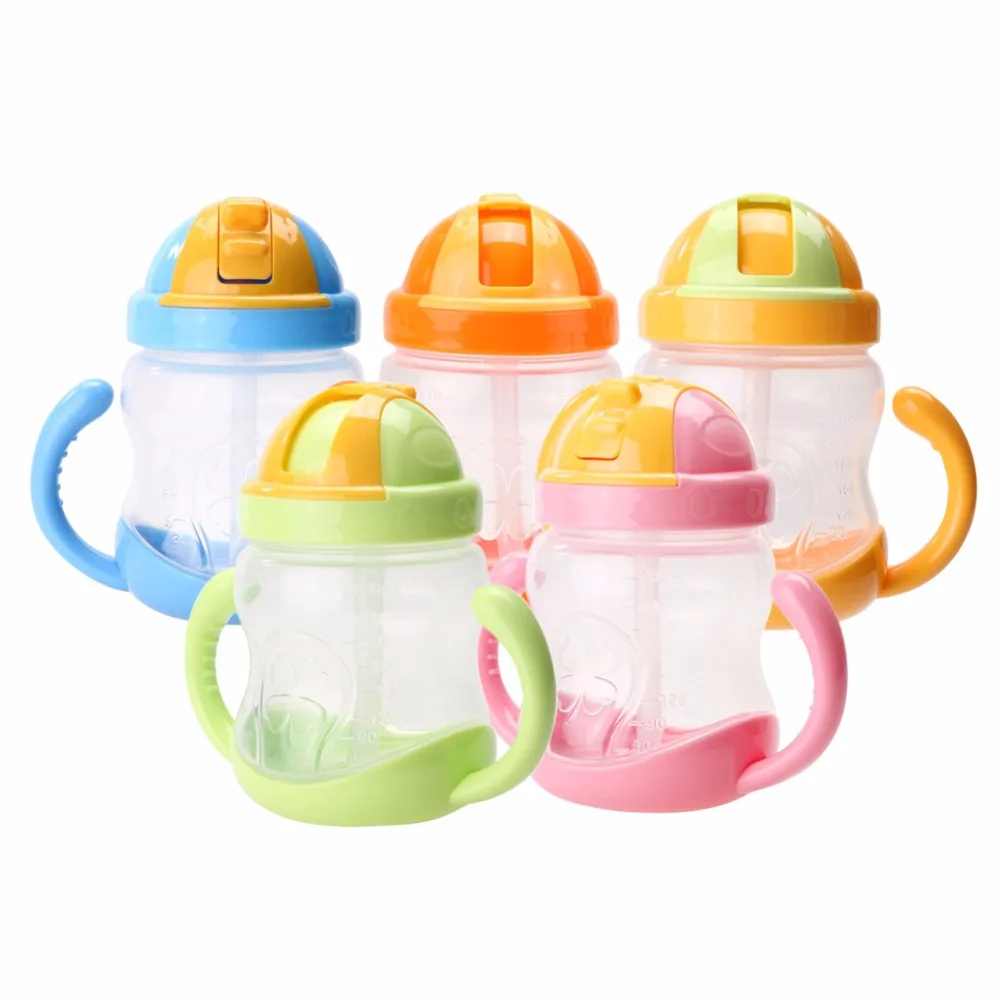 

280ml Baby Feeding Bottle Cup Silicone Sippy Children Training Cups Cute Baby Drinking Water Feeding Bottles Baby Care Products