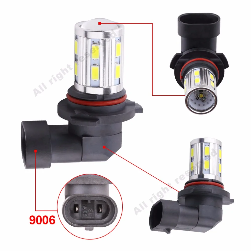 2pcs 9006 HB4 High Power 12SMD 5730 Chip + 5W Cree LED chips white fog Lights Bulbs car light source | Автомобили и мотоциклы