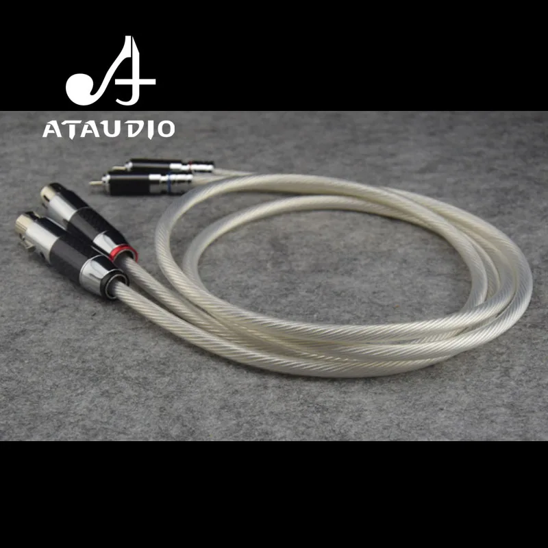 ATAUDUIO посеребренный Hifi XLR Женский к RCA Мужской кабель Высокое качество 2rca 2xlr