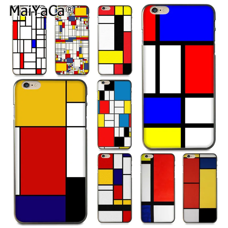 MaiYaCa для iphone 7 6 X Mondrian grid Art Design Coque Shell чехол телефона Apple iPhone 8 6S Plus XS XR SE 5C