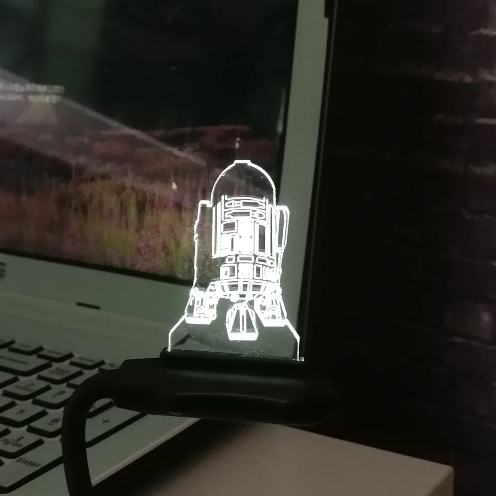 Горячая Распродажа 3D военный корабль из Звездных войн робот R2-D2 лампа 7 цветов